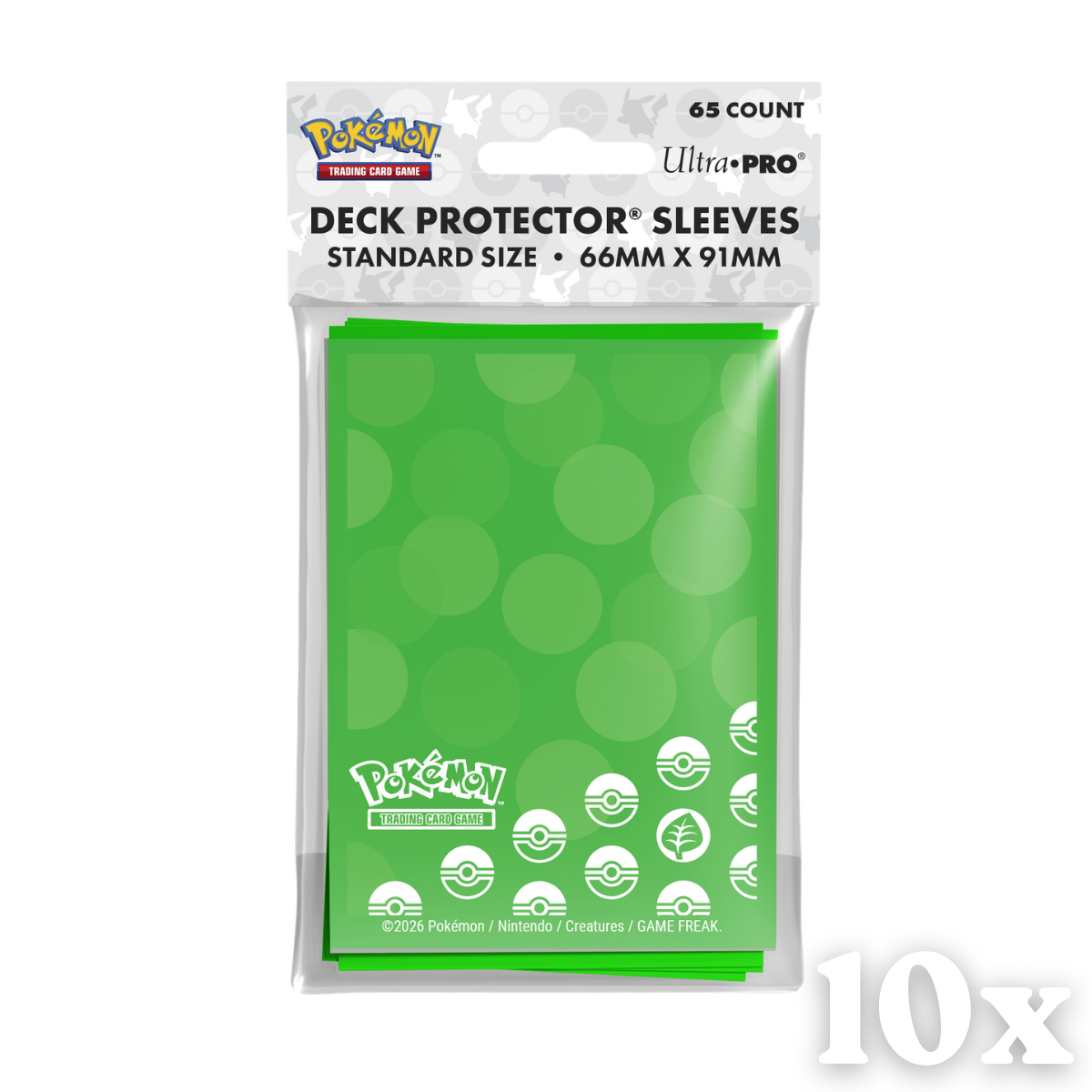 10x Ultra Pro Sleeves Pokemon Grass Type