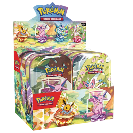 Pokemon Prismatic Evolutions Mini Tin Display