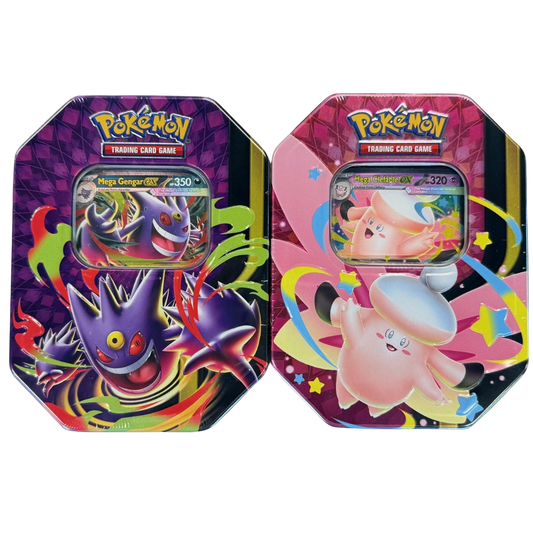 Pokemon Mega Moonlit Tin Mega Clefable & Gengar (Set of 2 Tins) Factory Sealed
