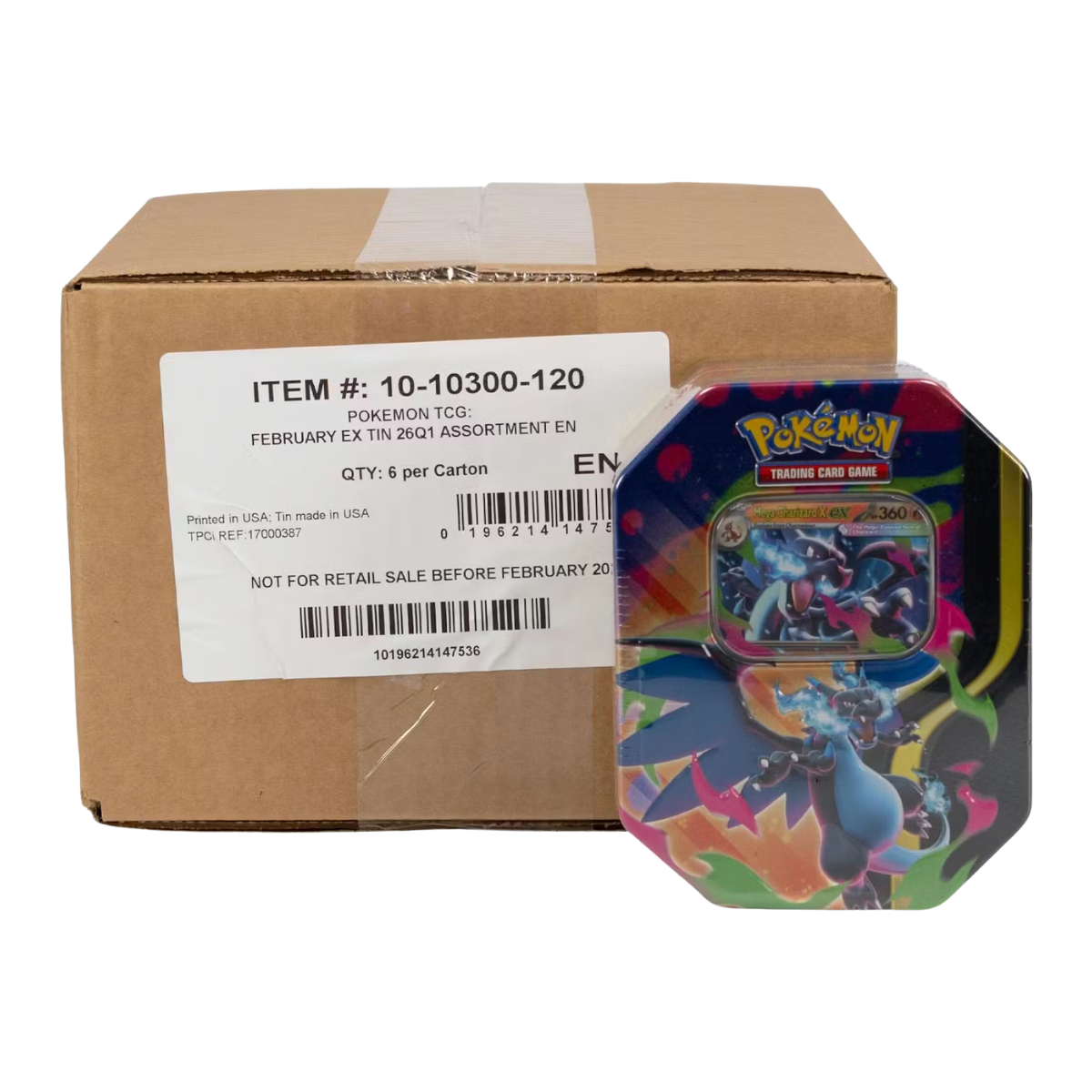 Pokemon Mega Charizard 6-Tin Case